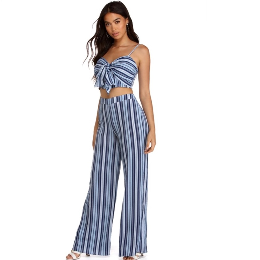 TWO PIECE PANT SET TRIBAL PRINT HIGH WAIST WINDSOR